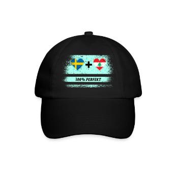 Libanon und Schweden 100% perfekt / Geschenk - Baseballkappe - Schwarz/Schwarz - Vorne