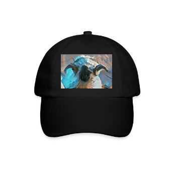 Walliser Schwarznasen Bock - Baseballkappe - Schwarz/Schwarz - Vorne