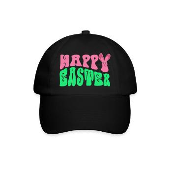 Frohe Ostern - Happy Easter - Baseballkappe - Schwarz/Schwarz - Vorne