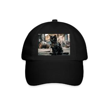 Cat Black 5 - Baseballkappe - Schwarz/Schwarz - Vorne