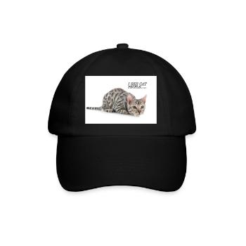 Ich spioniere mit meinem Katzenauge - Baseballkappe - Schwarz/Schwarz - Vorne