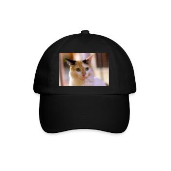 Katze - Baseballkappe - Schwarz/Schwarz - Vorne