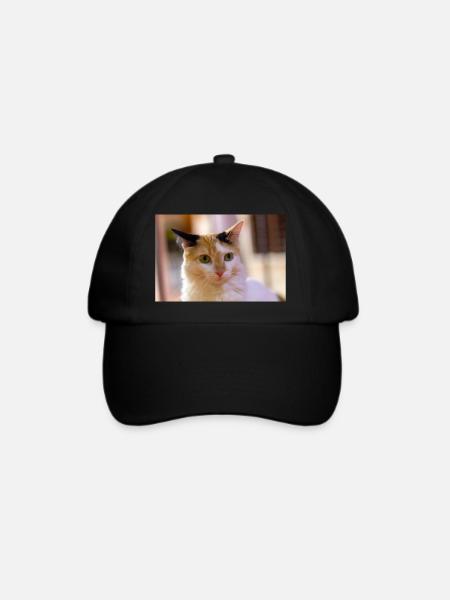 Katze - Baseballkappe - Schwarz/Schwarz