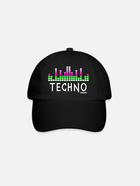 Techno für immer - Baseballkappe - Schwarz/Schwarz