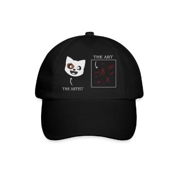 Katzen Kunst - Baseballkappe - Schwarz/Schwarz - Vorne