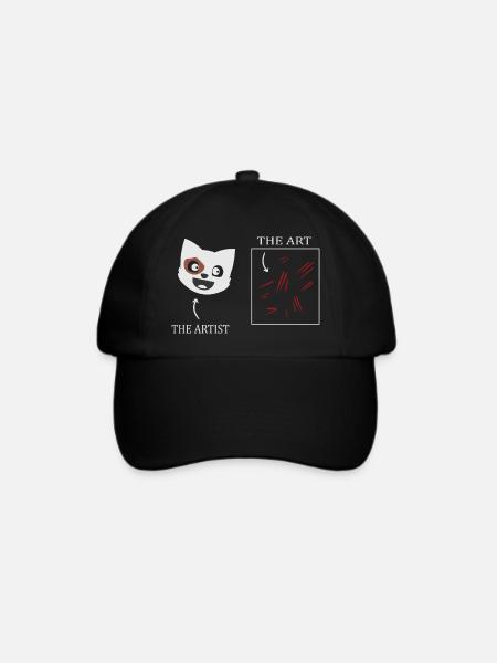 Katzen Kunst - Baseballkappe - Schwarz/Schwarz