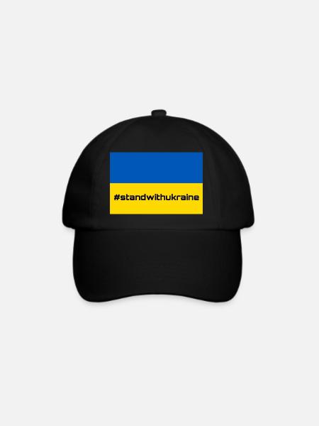 Stand with Ukraine! - Baseballkappe - Schwarz/Schwarz