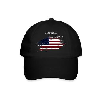 AMERICA - Baseballkappe - Schwarz/Schwarz - Vorne
