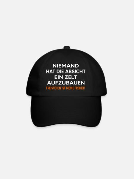 Freistehen camper outdoor wildcamping Freisteher - Baseballkappe - Schwarz/Schwarz