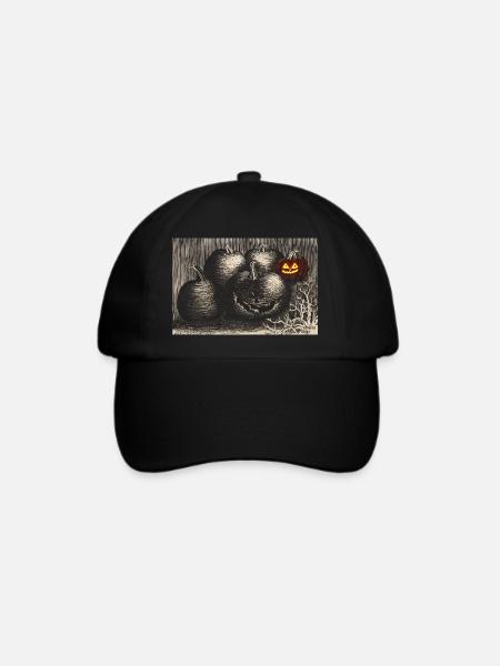 Halloween-Kürbis - Baseballkappe - Schwarz/Schwarz