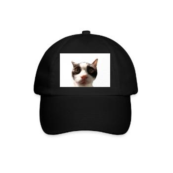 Katze - Baseballkappe - Schwarz/Schwarz - Vorne