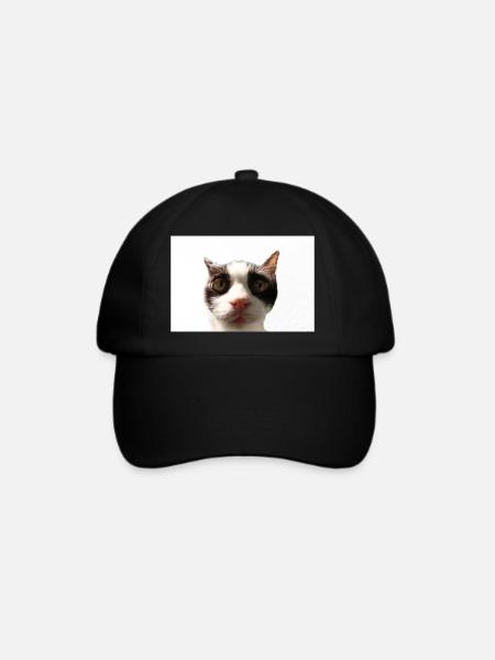 Katze - Baseballkappe - Schwarz/Schwarz