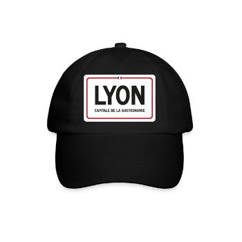 Ortsschild von Lyon - Baseballkappe - Schwarz/Schwarz - Vorne