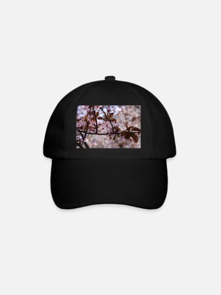 Blühender Baum (Myrobolan oder Kirschpflaume) - Baseballkappe - Schwarz/Schwarz