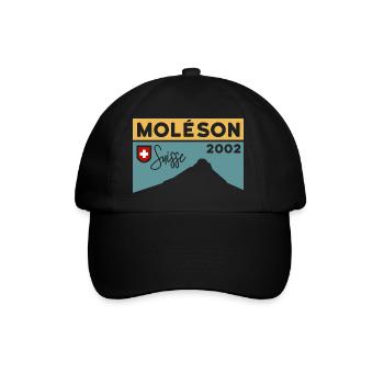 Moléson Wanderung wandern Fribourg Andenken - Baseballkappe - Schwarz/Schwarz - Vorne