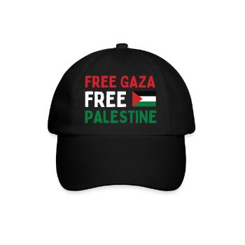 FREI FÜR Gaza FREI für Palästina - Baseballkappe - Schwarz/Schwarz - Vorne