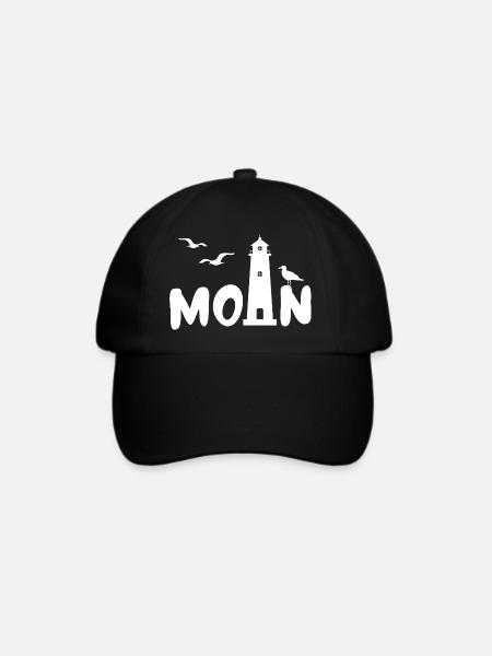 MOIN Leuchtturm Möwen Nordsee Ostsee - Baseballkappe - Schwarz/Schwarz