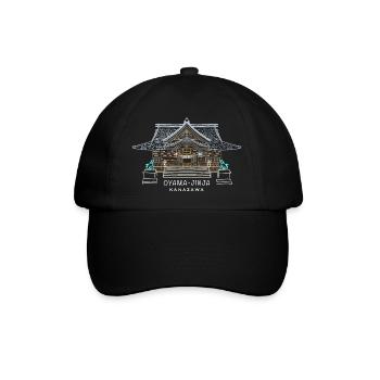 Oyama-Jinja, Schrein in Kanazawa, Japan, Zeichnung - Baseballkappe - Schwarz/Schwarz - Vorne