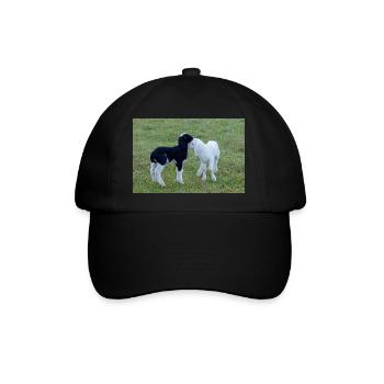 Lämmer schwarz weiss - Baseballkappe - Schwarz/Schwarz - Vorne
