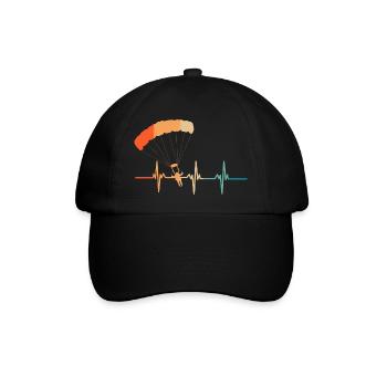 Fallschirm-Herzschlag - Baseballkappe - Schwarz/Schwarz - Vorne
