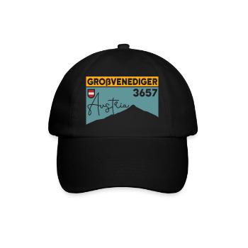 Großvenediger Skitour Bergtour Wanderung Souvenir - Baseballkappe - Schwarz/Schwarz - Vorne