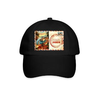 Kroatien Kroatien Hrvatska Reisen Sommer Dubrovnik - Baseballkappe - Schwarz/Schwarz - Vorne