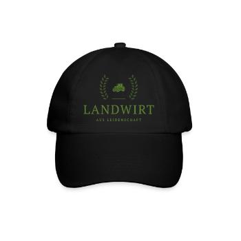 Landwirt Leidenschaft Emblem - Baseballkappe - Schwarz/Schwarz - Vorne