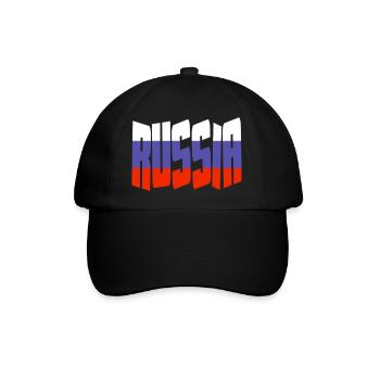 Farben der russischen Flagge - Baseballkappe - Schwarz/Schwarz - Vorne