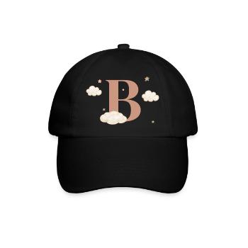 Buchstabe b bewölkt Sterne - Baseballkappe - Schwarz/Schwarz - Vorne