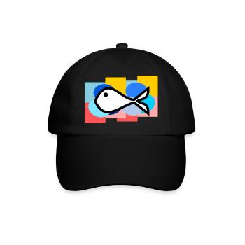 APRILSCHERZ. FISCH. SARDINE. JAHRESTAG - Baseballkappe - Schwarz/Schwarz - Vorne