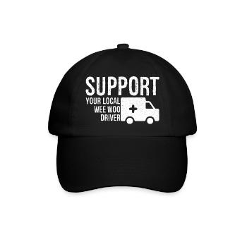 support your local wee woo driver - Baseballkappe - Schwarz/Schwarz - Vorne