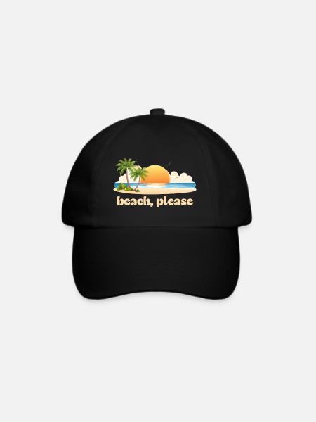 Strand, bitte - Baseballkappe - Schwarz/Schwarz