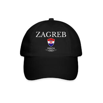 Zagreb Kroatien, Souvenir Zagreb - Baseballkappe - Schwarz/Schwarz - Vorne