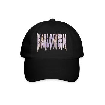 Eisiger Halloween Schriftzug Skelett Gothic - Baseballkappe - Schwarz/Schwarz - Vorne