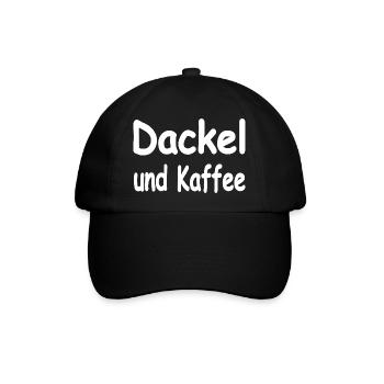 Dackel - Baseballkappe - Schwarz/Schwarz - Vorne