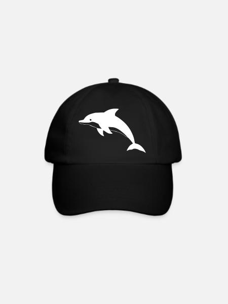 Delfin Delfine T-shirt Geschenk - Baseballkappe - Schwarz/Schwarz