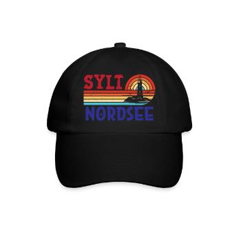Nordsee Urlaub SYLT NORDSEE INSEL Lustiges - Baseballkappe - Schwarz/Schwarz - Vorne