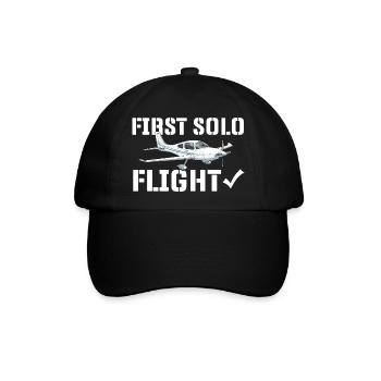 Erster Solo-Flug Humor-Pilotenstudent - Baseballkappe - Schwarz/Schwarz - Vorne