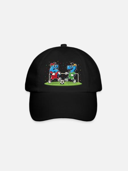 67 Six Seven Carnival Costume Fußball Italien Meme - Baseballkappe - Schwarz/Schwarz