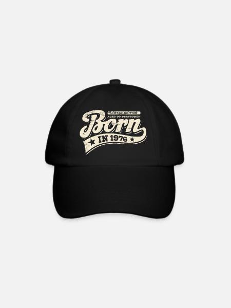 Born in 1976 | Geburtstag - Limited Edition - Baseballkappe - Schwarz/Schwarz