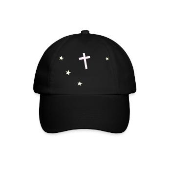Kreuz und Sterne: nächtlicher Glaube - Baseballkappe - Schwarz/Schwarz - Vorne