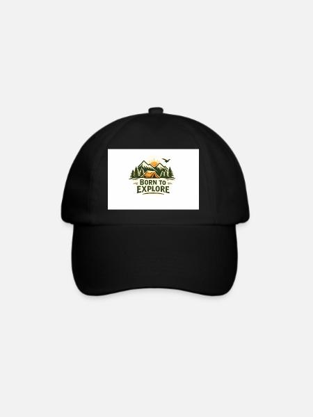 Born to Explore Outdoor Abenteuer - Baseballkappe - Schwarz/Schwarz