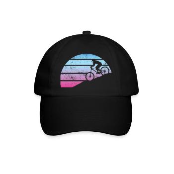 Fahhrrad Sunset - Baseballkappe - Schwarz/Schwarz - Vorne