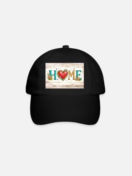 Herzblumen HEIM-Briefe - Baseballkappe - Schwarz/Schwarz