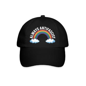 Always Antifascist – Antifa Tee - Baseballkappe - Schwarz/Schwarz - Vorne
