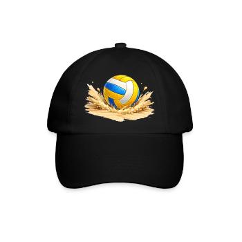 Volleyball im Sand am Strand   - Baseballkappe - Schwarz/Schwarz - Vorne