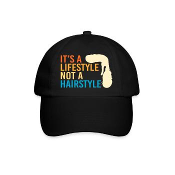 Mullet Haarschnitt Vokuhila - Baseballkappe - Schwarz/Schwarz - Vorne