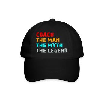 Coach The Man The Myth The Legend Funny Gift - Baseballkappe - Schwarz/Schwarz - Vorne