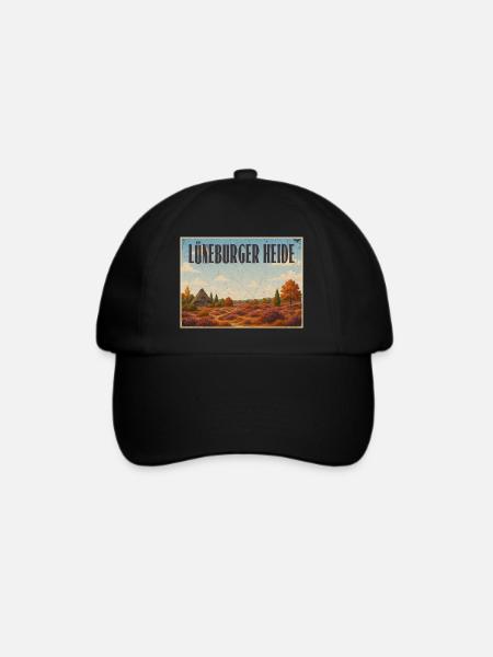 Lüneburger Heide - Baseballkappe - Schwarz/Schwarz