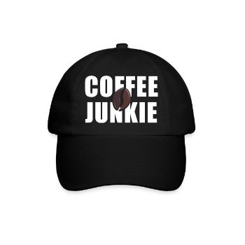 Coffee Junkie: Koffein-Liebe - Baseballkappe - Schwarz/Schwarz - Vorne